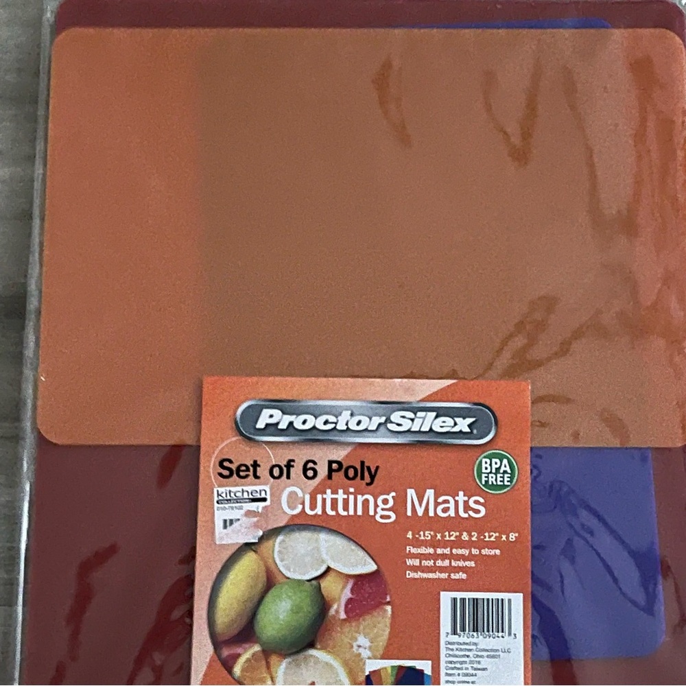 NWT Proctor Silex Set of 6 Kitchen Poly Cutting Mats BPA Free - Picture 3 of 7